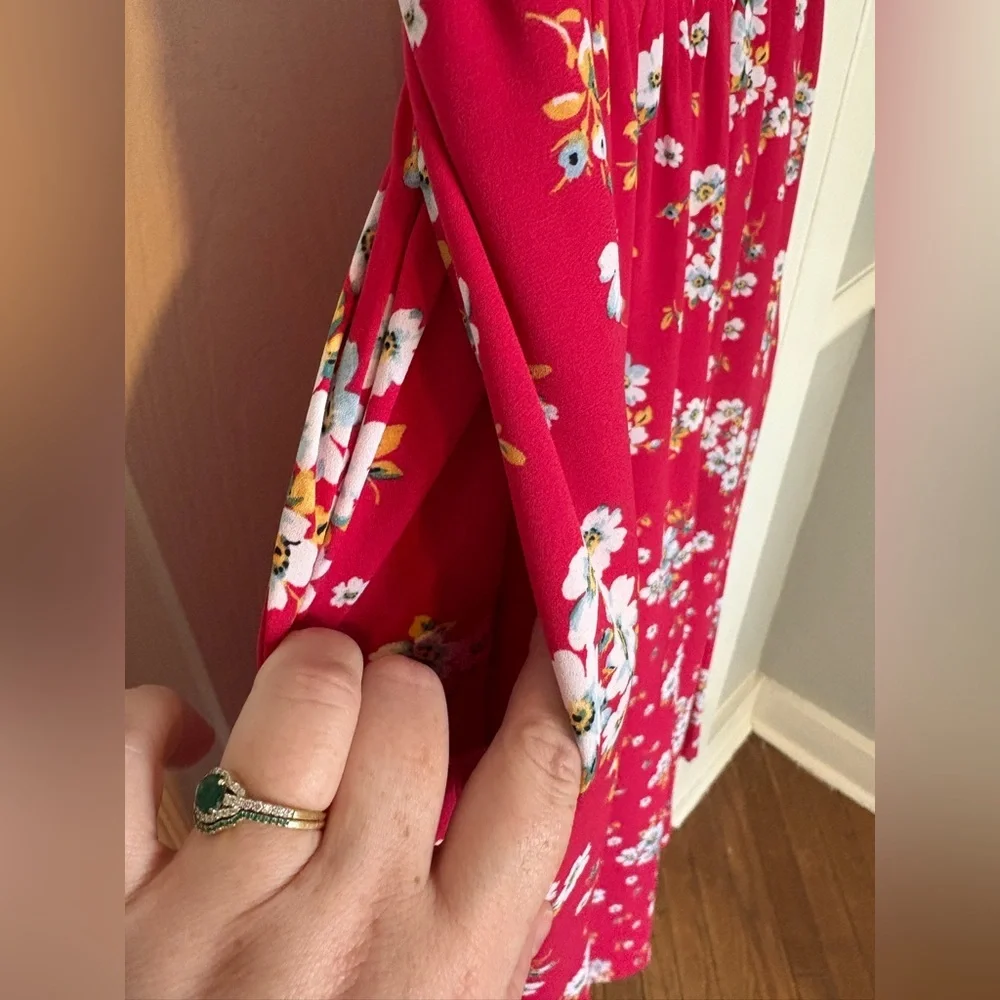 LOFT Red Floral Midi Skirt - Picture 9 of 13